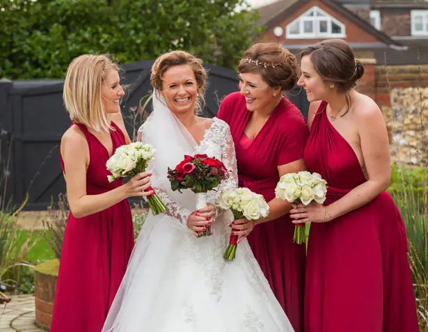 Red Convertible Bridesmaid Dresss - Cameo Photography