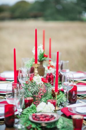 Red and Greenery Holiday Wedding Ideas - Belle The Magazine