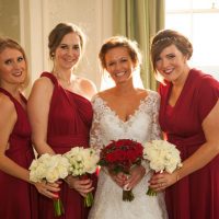 Red bridesmaid dresses - Cameo Photography