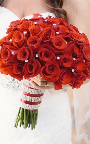 Red rose wedding bouquet - Jennifer Van Elk Photography