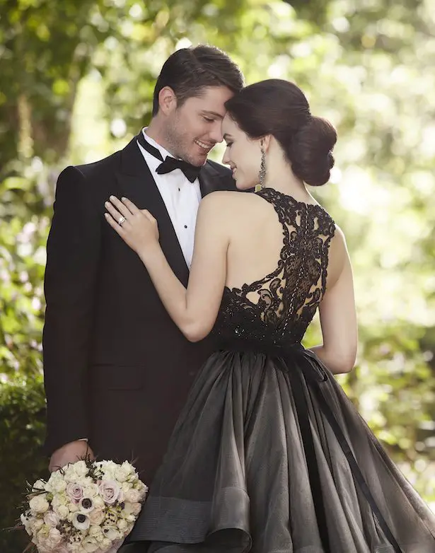 black wedding dress for bride