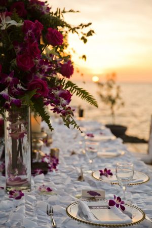 Beach wedding table-scape - Manuela Stefan Photography