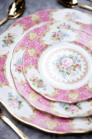 Beautiful vintage wedding plates - Claudia McDade Photography