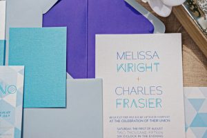 Blue wedding invitation - Andie Freeman Photography