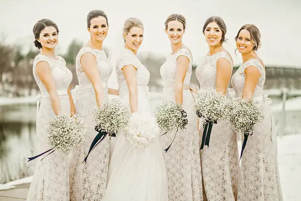 all white bridesmaids