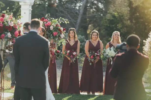Maroon bridesmaid dresses - OLLI STUDIO