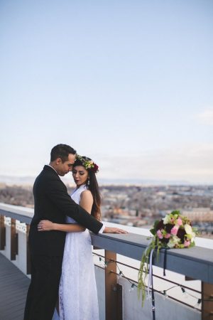 Romantic outdoor bride and groom picture - Alicia Lucia Photography