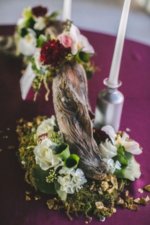 Rustic wedding table arrangement - Alicia Lucia Photography