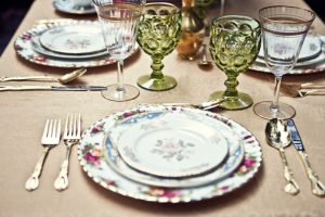 Vintage wedding table-scape - Claudia McDade Photography