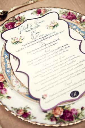 Wedding menu - Claudia McDade Photography