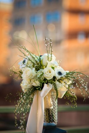 White floral wedding arrangement - Kristopher Lindsay Photography