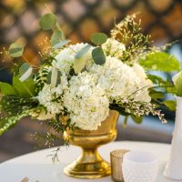 White and gold wedding centerpiece - Aldabella Photography