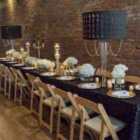 Black wedding table-scape - Rita Wortham photography
