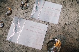 Foil wedding invitation -Erika Layne Photography