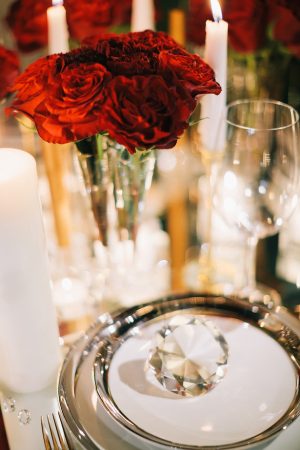 Glamorous wedding tablescape - -Erika Layne Photography