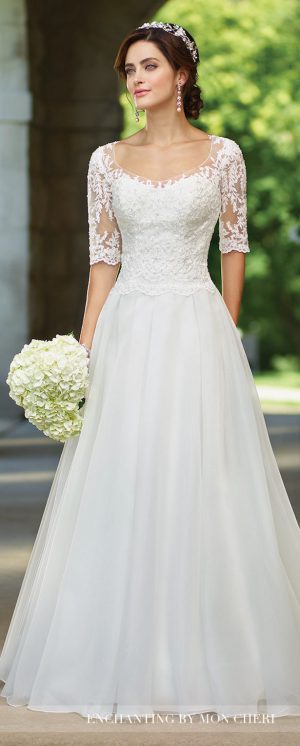 Lace Sleeves Wedding Dress - Enchanting by Mon Cheri Bridals 2017