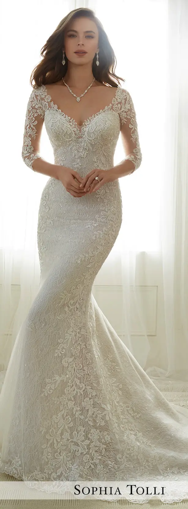 Lace Sleeves Wedding Dress - Sophia Tolli 2017