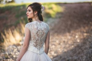 Lace back wedding dress - Emily Joanne Wedding Films & Photography