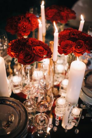 Red floral wedding centerpiece ideas - Erika Layne Photography