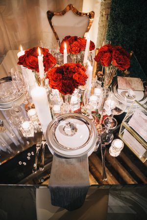 Red rose wedding centerpiece -Erika Layne Photography