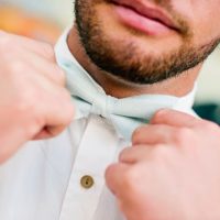 Turquoise groom bow tie - Jenna Leigh Wedding Photography