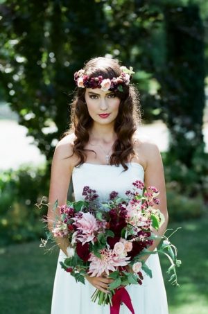 Bohemian bride with floral crown - LLC Heather Mayer Photographers