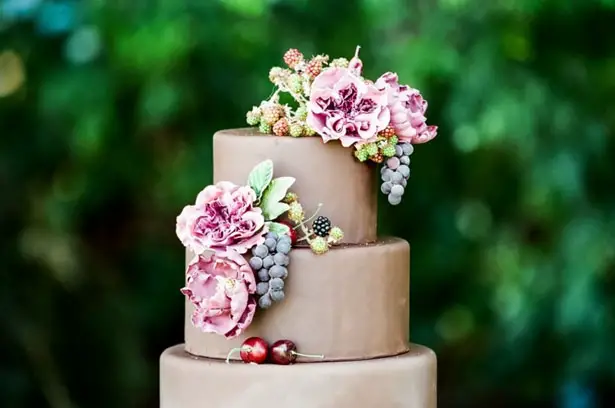 Chocolate wedding cake - LLC Heather Mayer Photographers