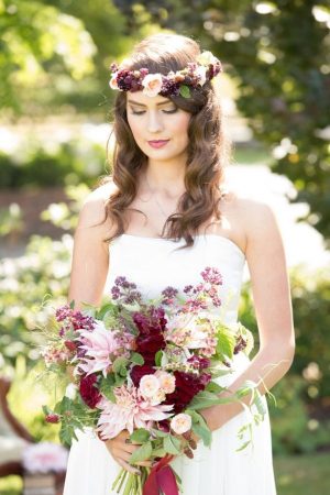Bohemian bride with floral crown - LLC Heather Mayer Photographers
