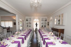 Purple wedding table-scape - Corner House Photography