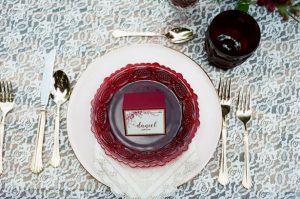 Red wedding table-scape - LLC Heather Mayer Photographers