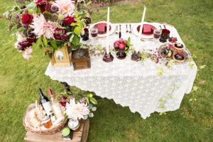 Vintage wedding table-scape - LLC Heather Mayer Photographers