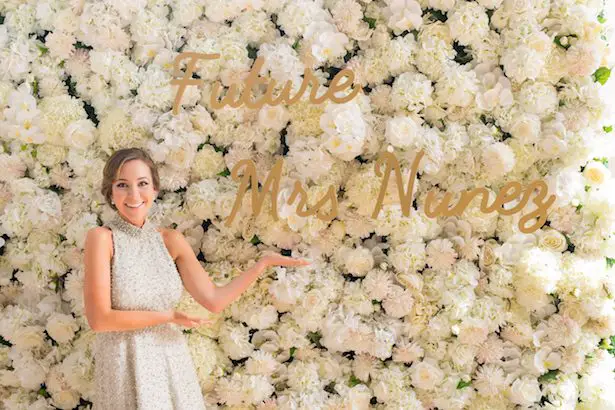 Beautiful bridal shower floral wall idea - Cary Diaz Photography