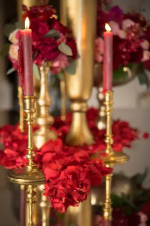 Gold candle wedding decor - Cary Diaz Photography