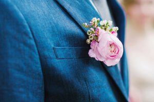 Pink wedding boutonniere - Caroline Ross Photography
