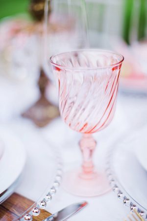 Pink vintage wedding table-scape - Caroline Ross Photography