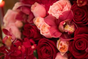 Red and pink wedding flowers - Cary Diaz Photography