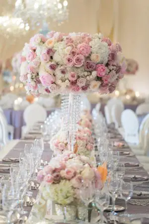 Tall Pink Wedding Centerpiece - Jessica Claire Photography