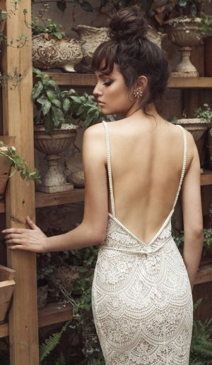 Wedding Dress by Julie Vino 2017 Romanzo Collection | Fitted lace bridal gown with deep back