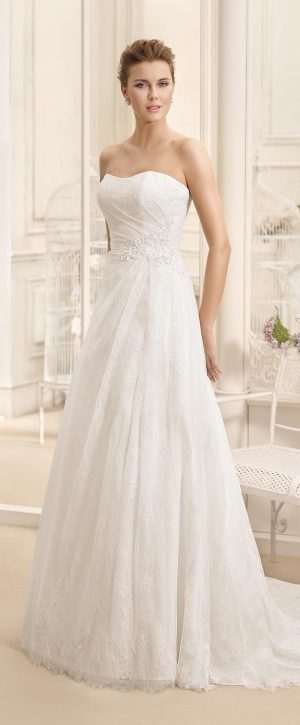 Lace Fitted Wedding Dress with Illusion Neckline by Fara Sposa 2017 Bridal Collection