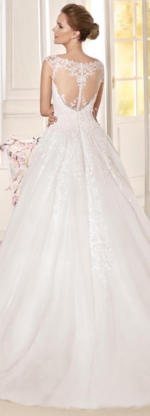 Lace and illusion back Ball gown Wedding Dress by Fara Sposa 2017 Bridal Collection