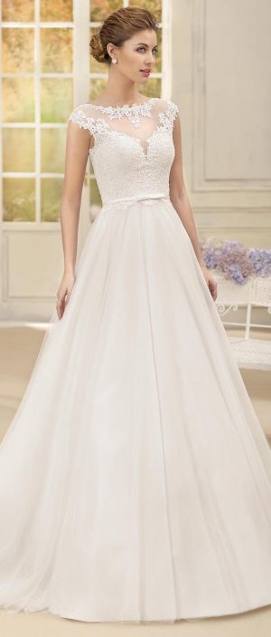 Cap sleeve lace ball gown Wedding Dress by Fara Sposa 2017 Bridal Collection