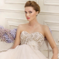 Beaded strapless ball gown Wedding Dress with sweetheart neckline by Fara Sposa 2017 Bridal Collection