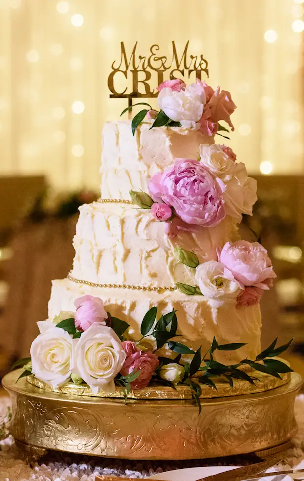 White Buttercream Wedding Cake - Katie Whitcomb Photographers