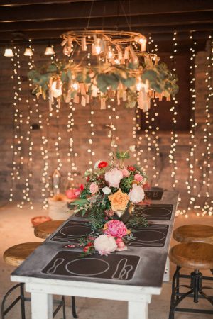 Chalkboard wedding table-scape - Gideon Photography