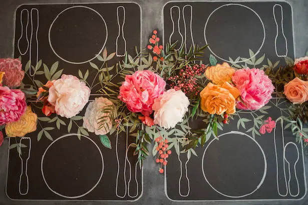 Chalkboard wedding table-scape - Gideon Photography