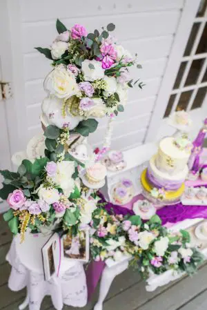 Floral waterfall wedding decor - L'estelle Photography