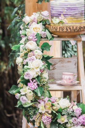Floral waterfall wedding decor inspi - L'estelle Photography
