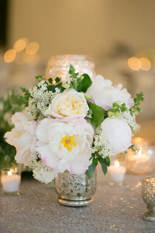 Mercury Glass wedding centerpiece - Erin Johnson Photography