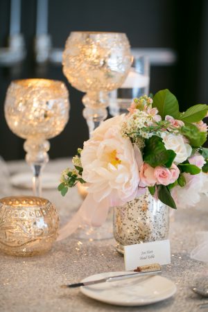 Mercury Glass wedding centerpiece - Erin Johnson Photography