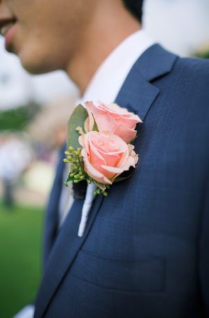 Pink groom boutonniere - Anna Kim Photography